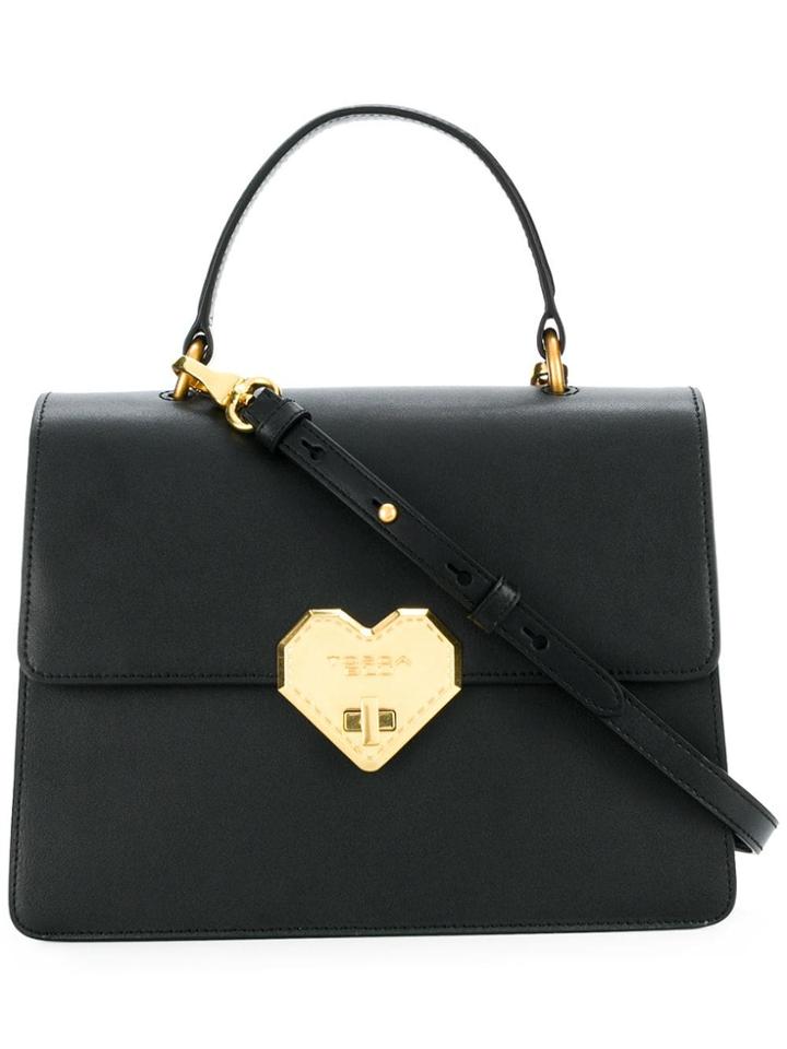 Tosca Blu Heart Lock Tote - Black