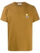 Maison Kitsuné Logo Embroidered T-shirt - Brown