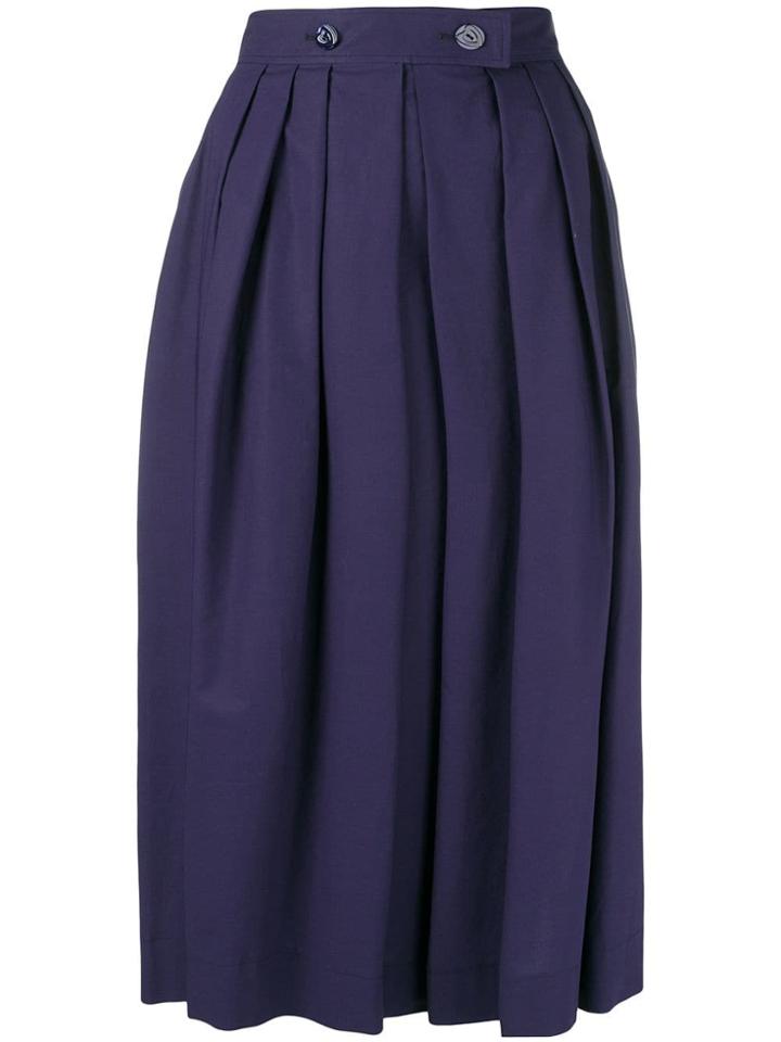 Escada Front Pleat Full Skirt - Blue