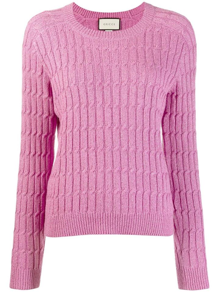Gucci Cable Knit Sweater - Pink