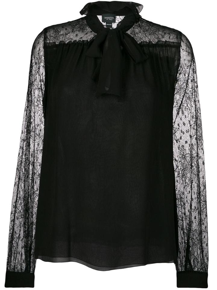 Giambattista Valli Sheer Lace Blouse - Black
