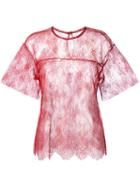 Philosophy Di Lorenzo Serafini - Lace T-shirt - Women - Polyamide - 44, Red, Polyamide