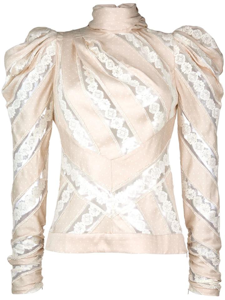 Zimmermann Turtleneck Patterned Sweater - Nude & Neutrals