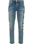 Citizens Of Humanity Embroidered Cropped Jeans, Women's, Size: 24, Blue, Cotton/spandex/elastane