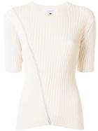 Le Ciel Bleu Asymmetric Knitted Top - White