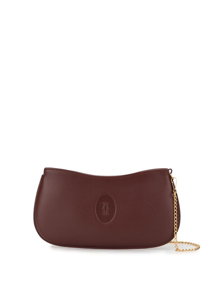 Cartier Pre-owned Logo Embossed Chain Clutch - Red