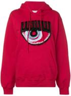 Chiara Ferragni Logomania Distressed Hoodie - Red