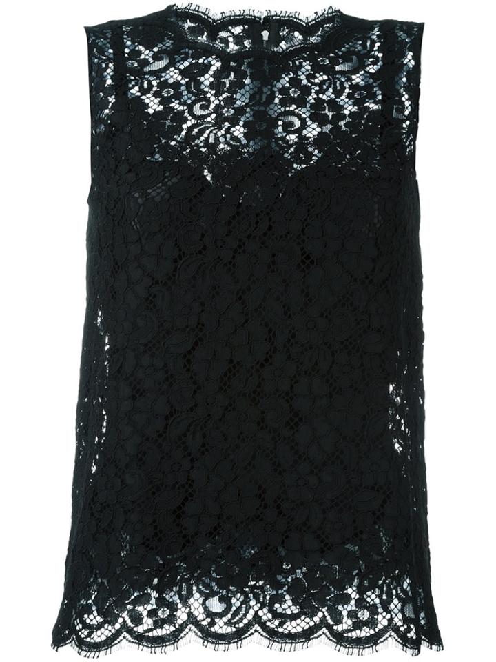 Dolce & Gabbana Lace Tank Top - Black