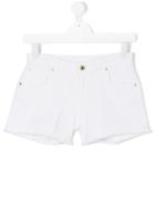 Twin-set Kids Frayed Denim Shorts - White