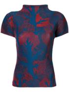 Issey Miyake Pre-owned Pleated Turtle Neck Top - Blue