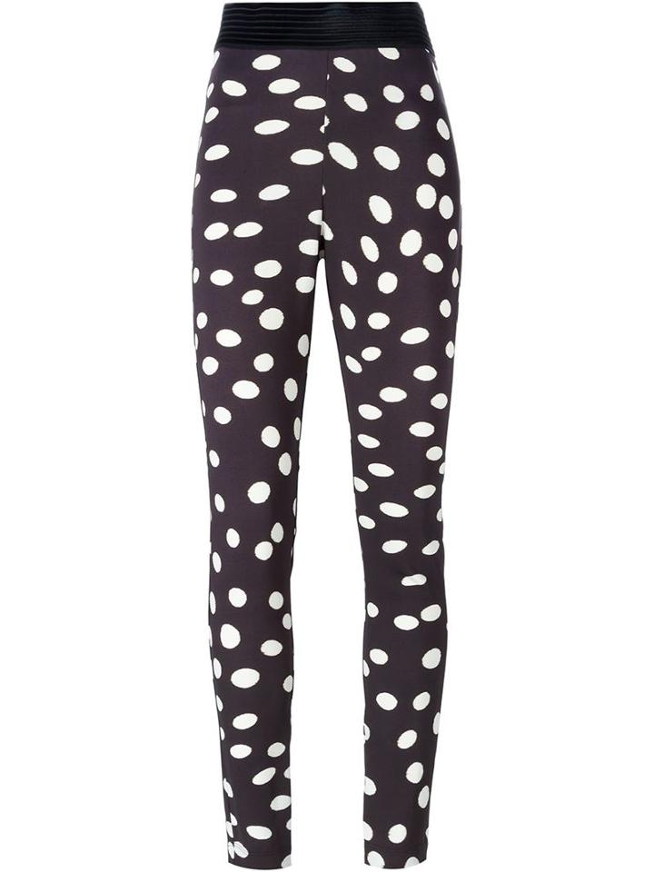 Emanuel Ungaro Polka Dot Leggings, Women's, Size: 46, Black, Rayon/other Fibres