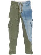 Greg Lauren Cotton Patchwork Trousers - Green