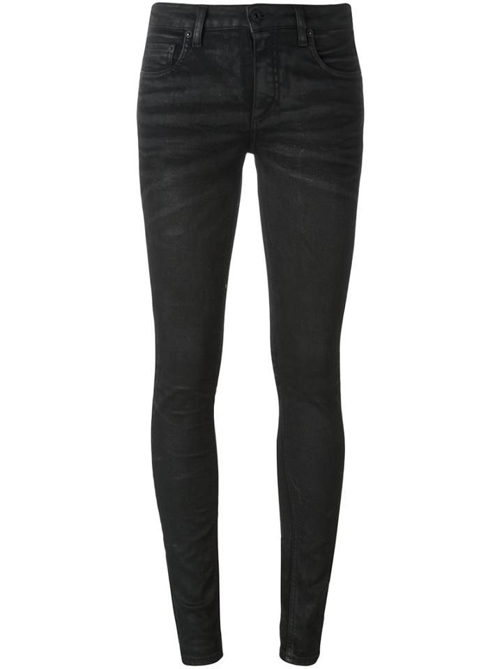 Off-white Embroidered Skinny Jeans, Women's, Size: 29, Black, Cotton/spandex/elastane