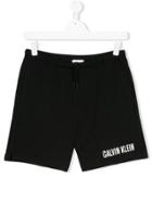 Calvin Klein Kids Teen Logo Print Shorts - Black