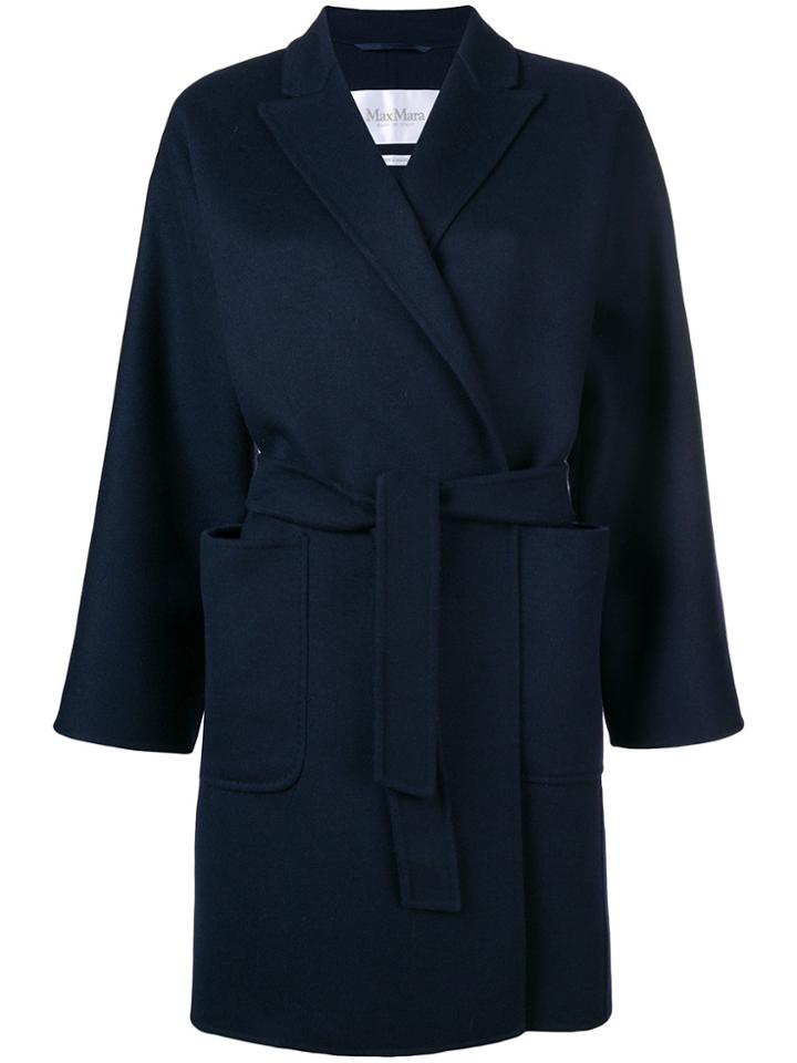 Max Mara Casual Belted Coat - Blue