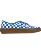 Vans Authentic Checkerboard Sneakers, Men's, Size: 6.5, Blue, Cotton/rubber