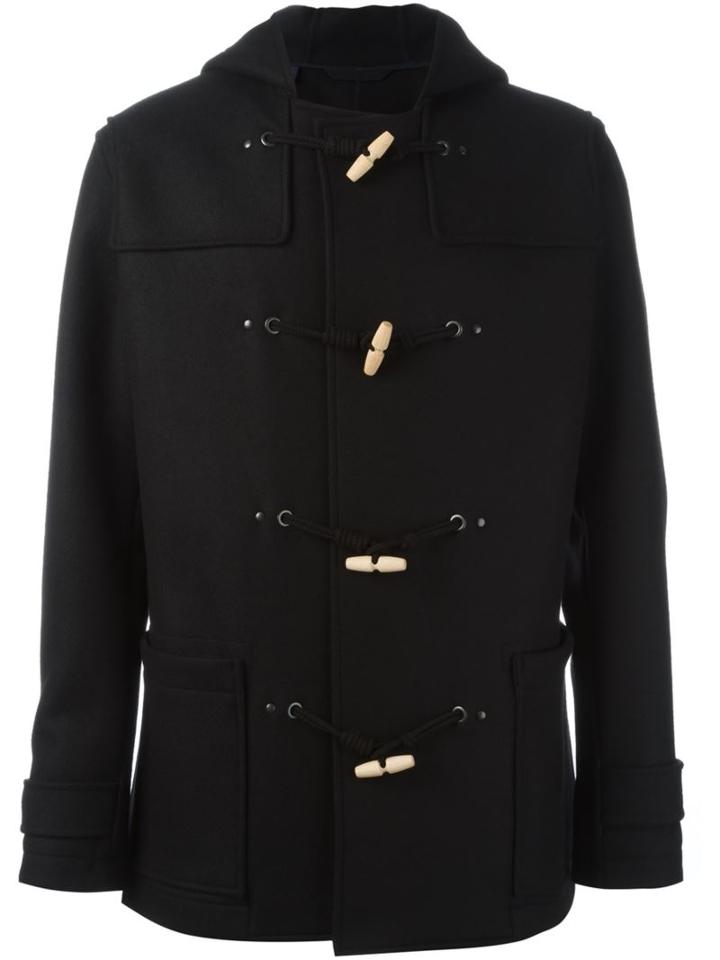 Lanvin Classic Duffle Coat, Men's, Size: 52, Black, Viscose/virgin Wool