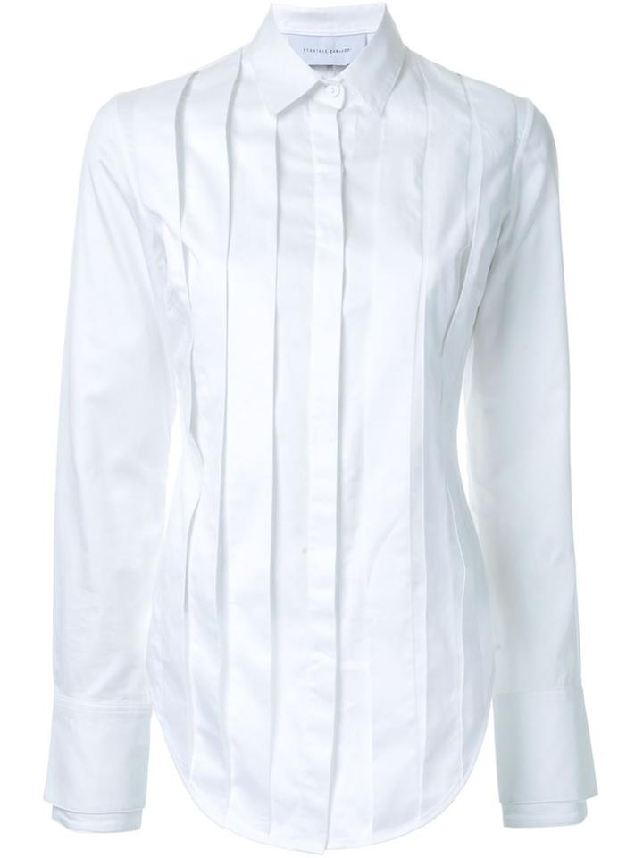 Strateas Carlucci Pleated Front Shirt, Women's, Size: Medium, White, Cotton
