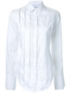 Strateas Carlucci Pleated Front Shirt, Women's, Size: Medium, White, Cotton