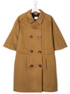 Burberry Kids Double Breasted Coat - Brown