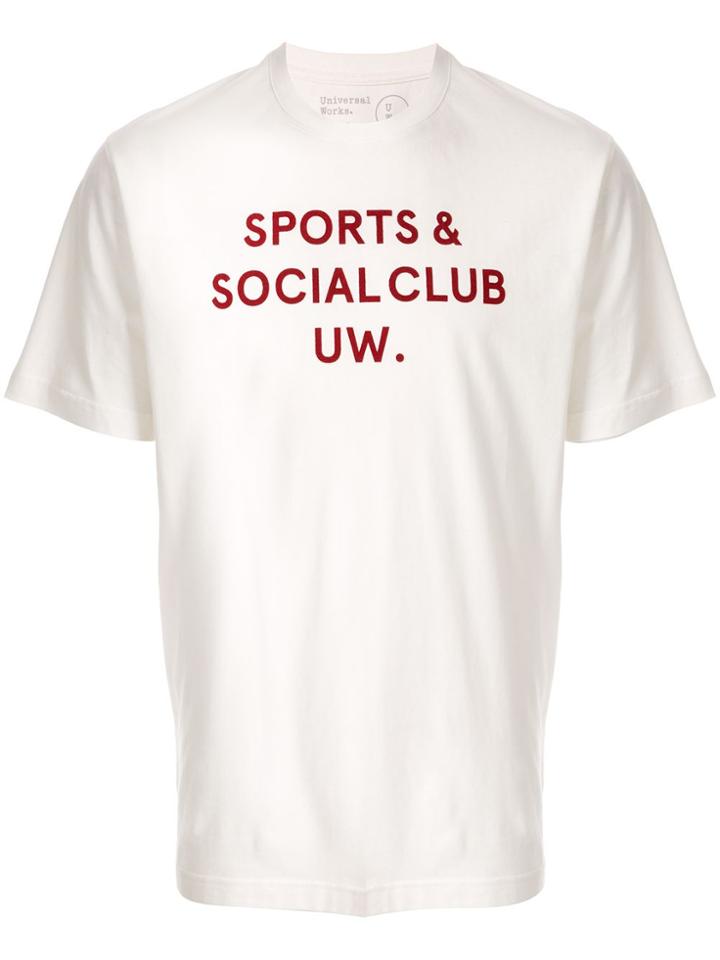 Universal Works Social Club Print T-shirt - White