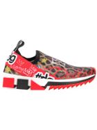 Dolce & Gabbana Leopard Print Slip-on Sneakers - Multicolour
