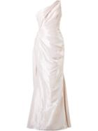 Romona Keveza One Shoulder Gown, Women's, Size: 2, White, Silk