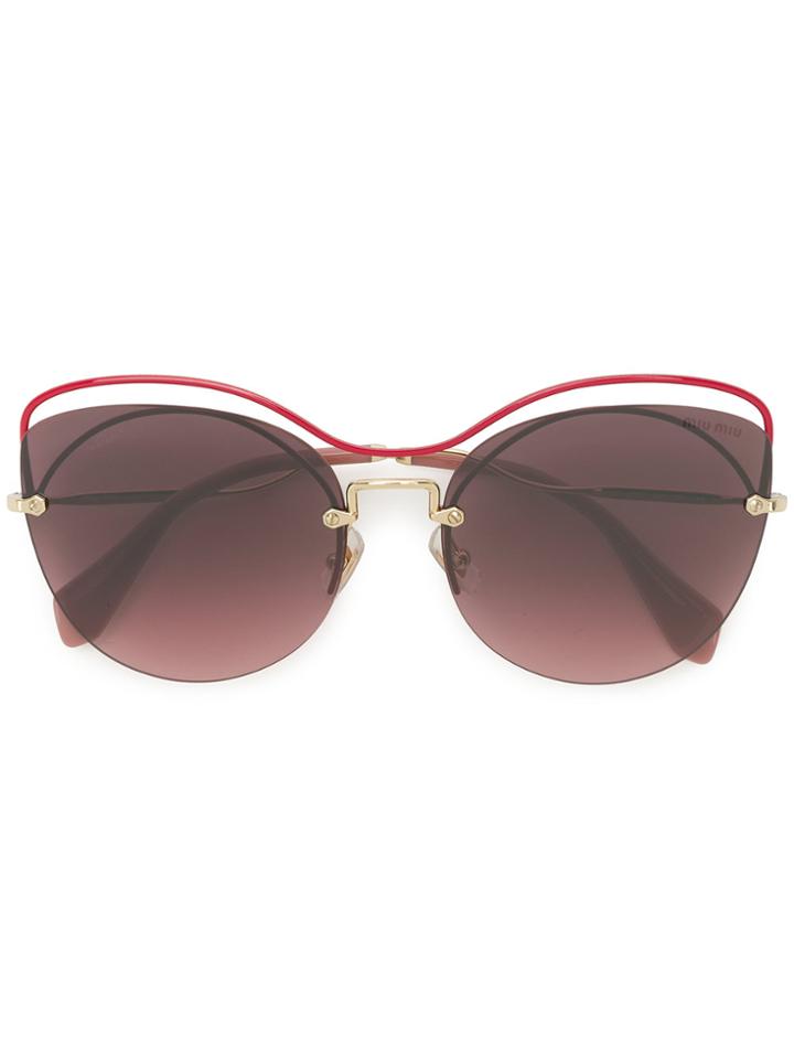 Miu Miu Eyewear Oversized Embellished Sunglasses - Pink & Purple