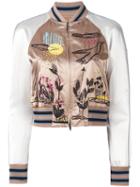 Valentino - Embroidered Bomber Jacker - Women - Silk/cotton/viscose - 42, Brown, Silk/cotton/viscose