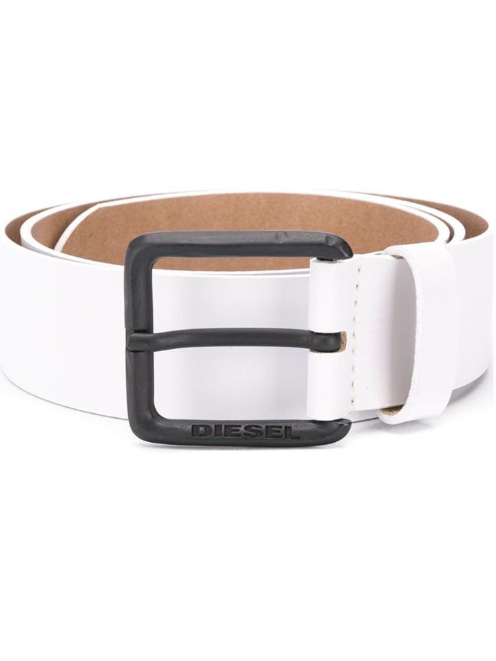 Diesel Logo Belt - White