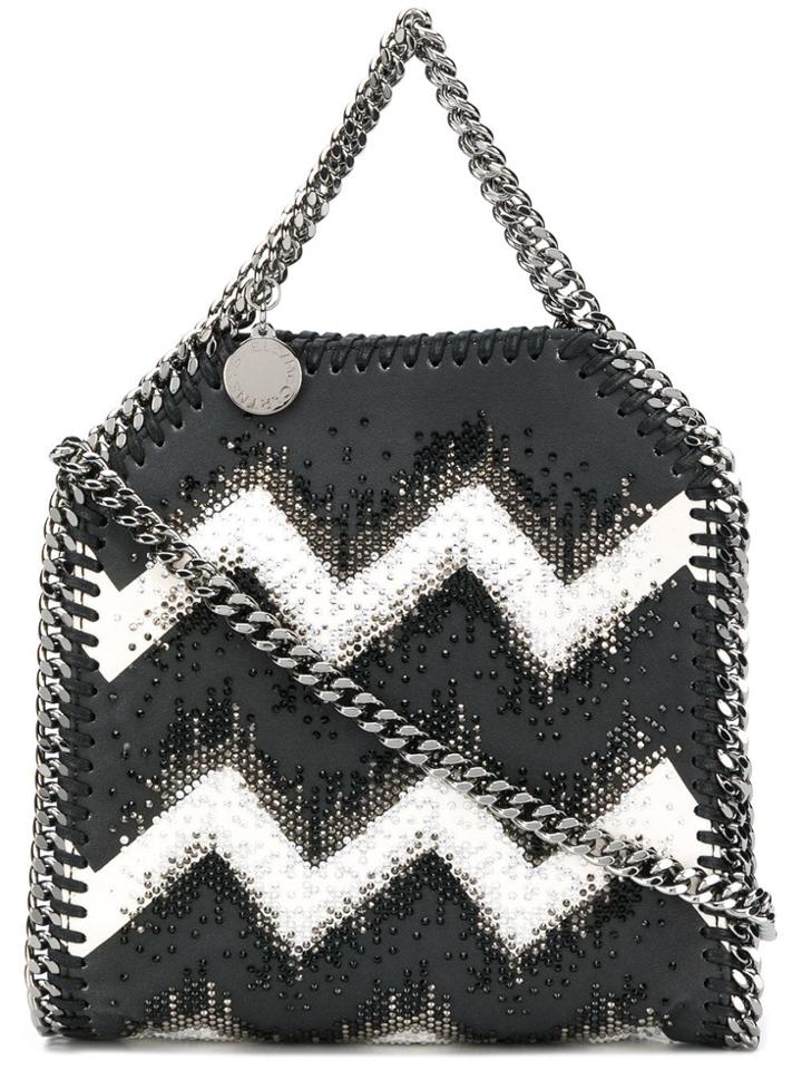 Stella Mccartney Studded Chevron Falabella Bag - Black