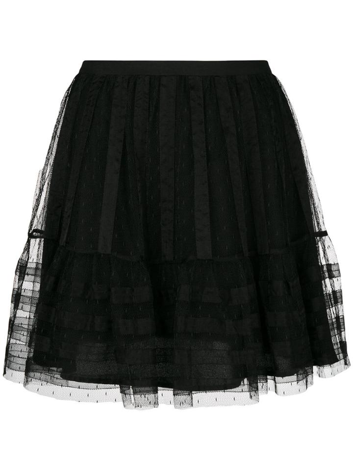 Red Valentino Tulle Pleated Short Skirt - Black