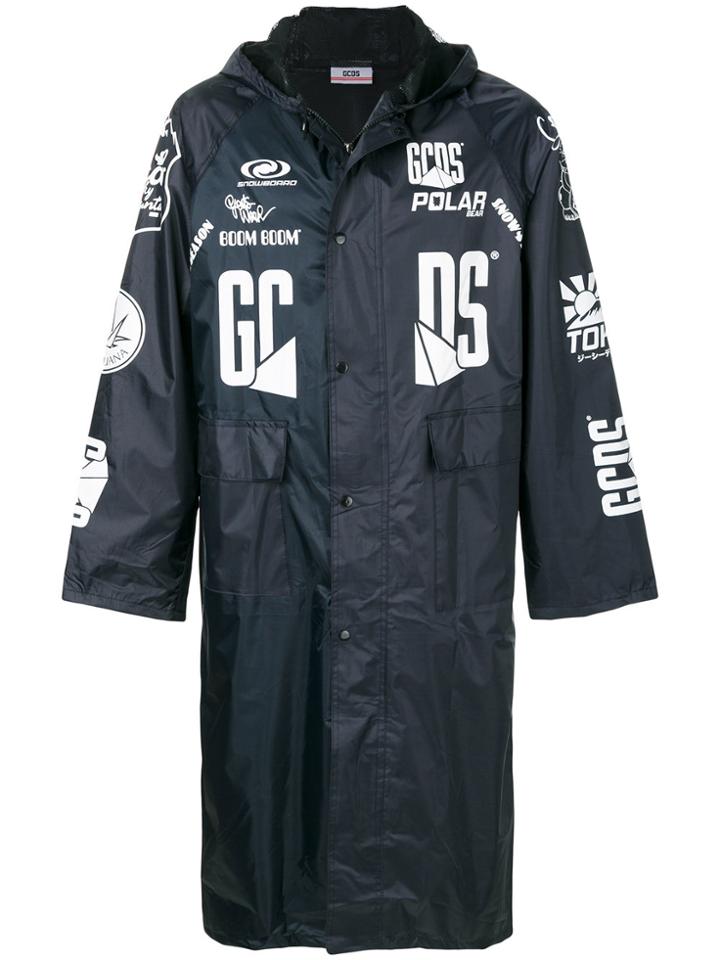 Gcds Hooded Coat - Black