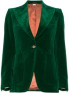 Gucci Velvet Single-breasted Jacket - Green