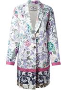 Etro Floral Print Coat, Women's, Size: 48, White, Cotton/viscose/spandex/elastane