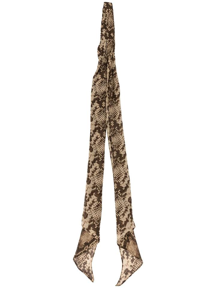 Nili Lotan Snakeskin Print Scarf - Brown