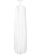 Jay Ahr Halterneck Evening Gown, Women's, Size: 34, White, Silk/nylon