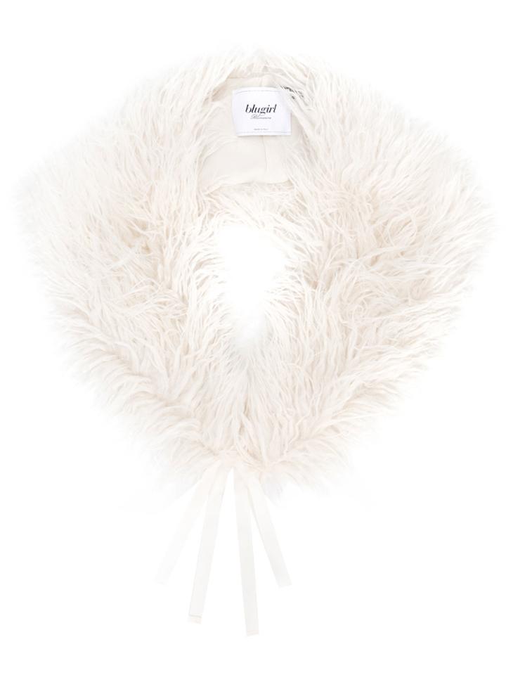 Blugirl Faux-fur Collar - White