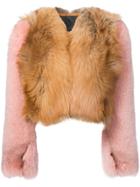Dvf Diane Von Furstenberg Oversized Sleeve Cropped Coat - Brown