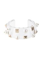 Valentino Garavani Rockstud Cuff, Women's, Size: S, White, Metal Other/plastic