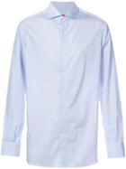 Isaia - Striped Long Sleeve Shirt - Men - Cotton - 17 1/2, Black, Cotton