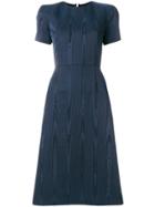 Thom Browne Raglan Fitted Pencil Dress In Moire Tracee - Blue
