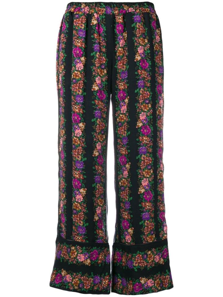 Twin-set Floral Print Trousers - Black