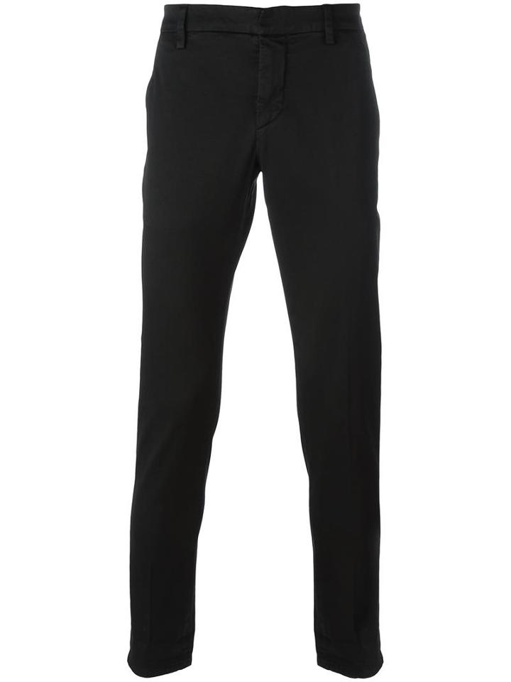 Dondup Slim Fit Chinos, Men's, Size: 33, Black, Cotton/spandex/elastane