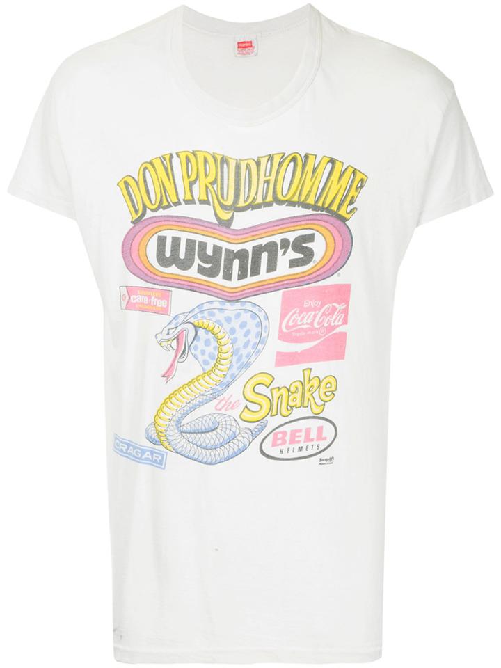 Fake Alpha Vintage 1970s Logo Print T-shirt - Nude & Neutrals