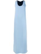 P.a.r.o.s.h. - Contrast Long Sleeveless Dress - Women - Polyester - L, Blue, Polyester