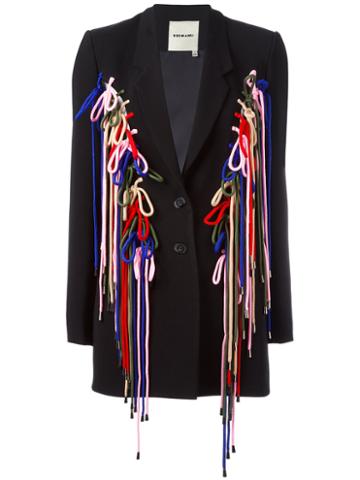 Reemami - Laces Detail Blazer - Women - Polyester/spandex/elastane - L, Women's, Black, Polyester/spandex/elastane