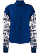 Givenchy Floral Lace Long-sleeved Blouse - Blue