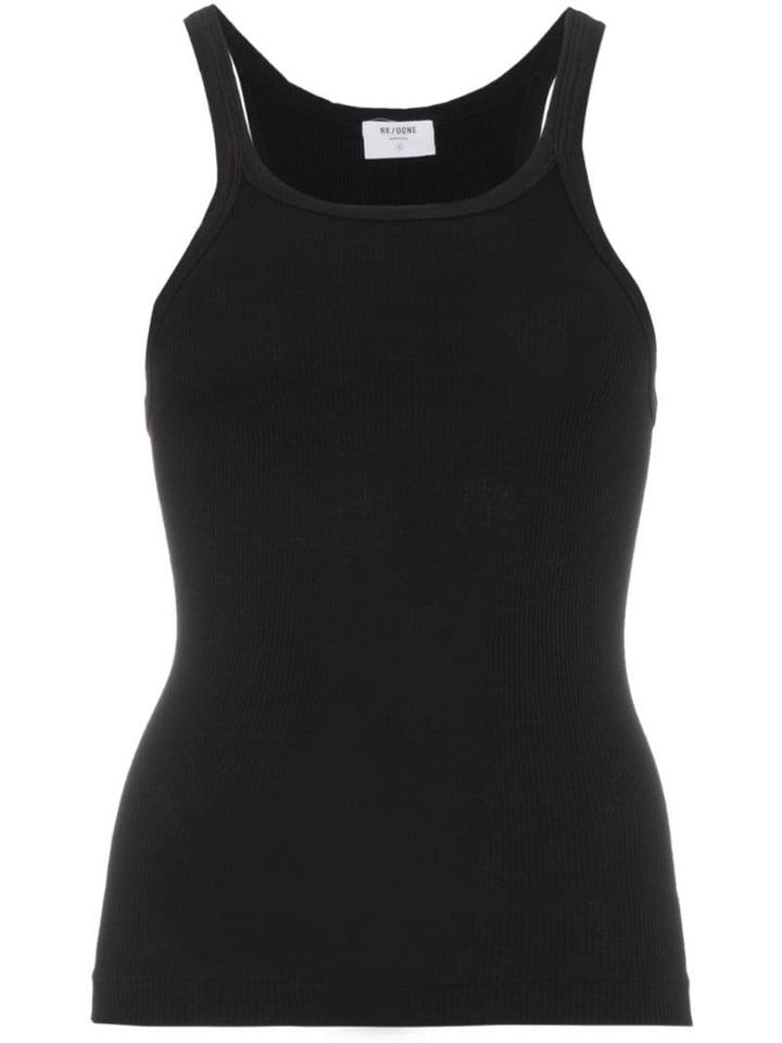Re/done Ribbed Tank Top - Black