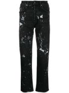 Lost Daze Paint Splatter Straight Leg Jeans - Black
